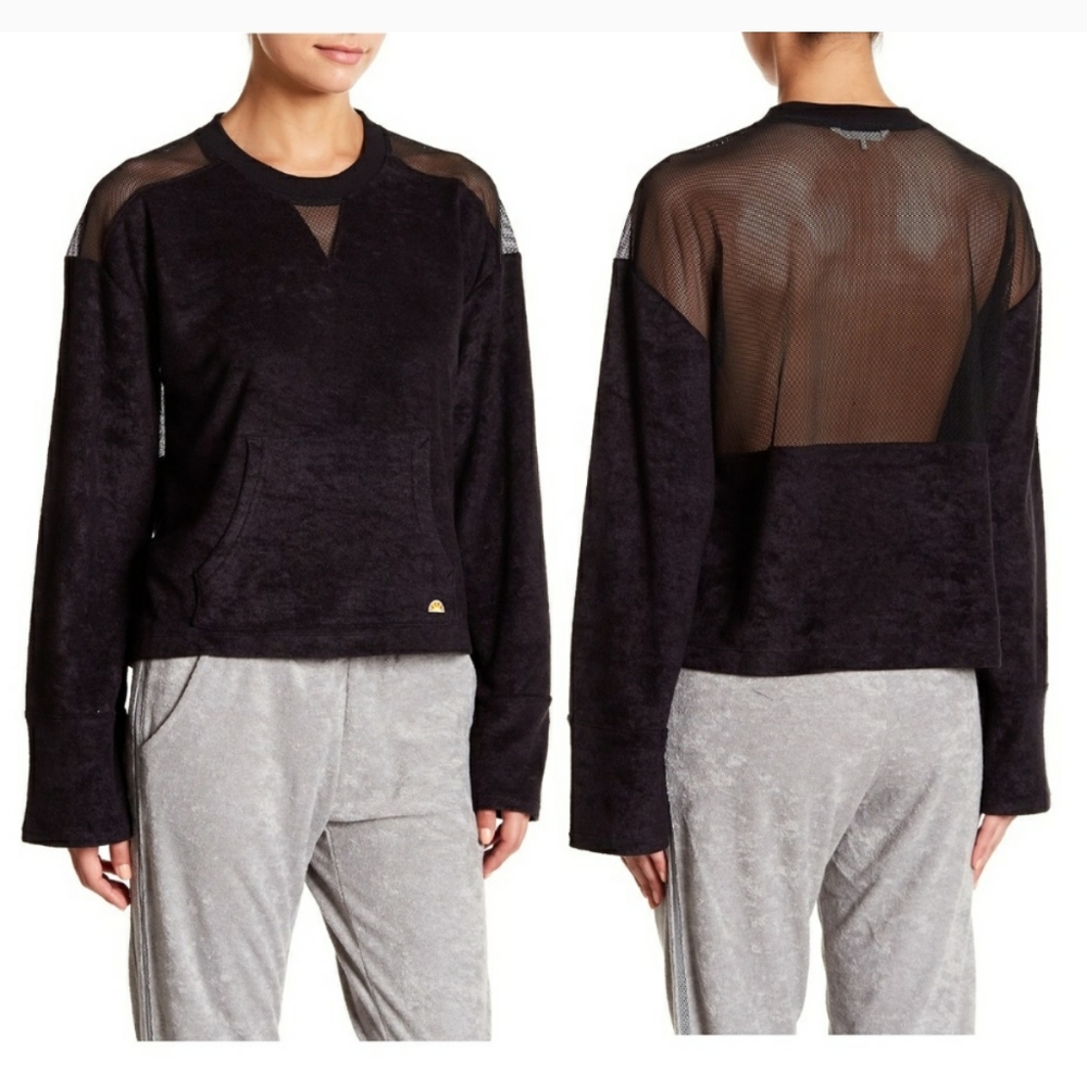 C & C California Mesh Inset Cropped Pullover